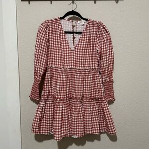 Chelsea & Violet Fall Checkered Long Sleeve Dress
